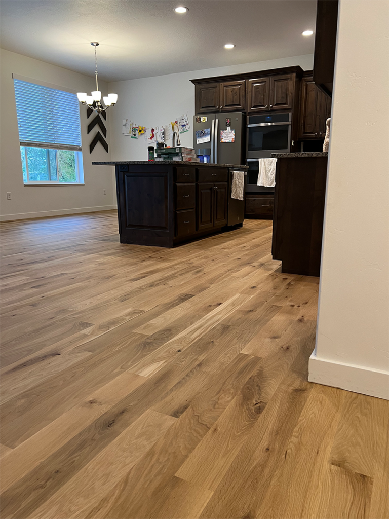 kitchen with wood flooring